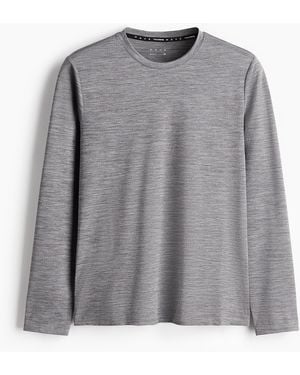 H&M Langarm-Sportshirt mit DryMoveTM - Grau