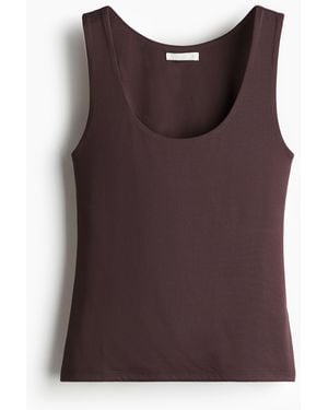 H&M Tanktop Van Microvezel - Bruin