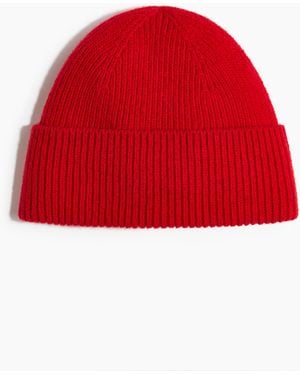 H&M Gerippte Mütze aus Wollgemisch - Rot
