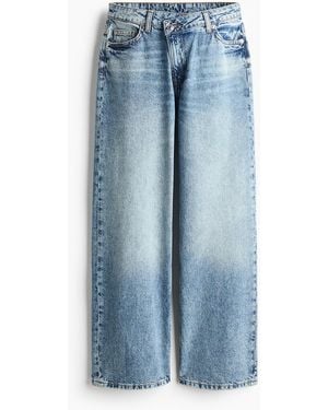 H&M Wide Regular Waist Jeans - Blauw