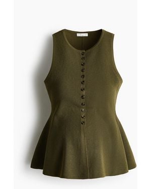 H&M MAMA Peplumgilet in Rippstrick - Grün
