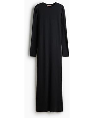 H&M Kleid aus angerautem Jersey - Schwarz