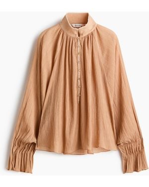 H&M Gecrinkelte Bluse mit Knöpfen - Mehrfarbig