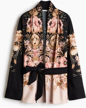H&M Jasje Van Viscosemix Met Strikceintuur - Zwart