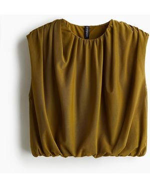 H&M Drapiertes Top aus Mesh - Grün