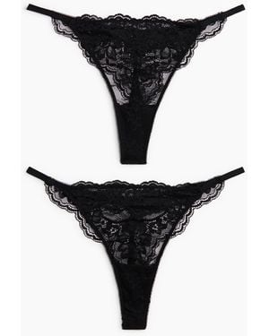 H&M 2er-Pack Tangas aus Spitze - Schwarz