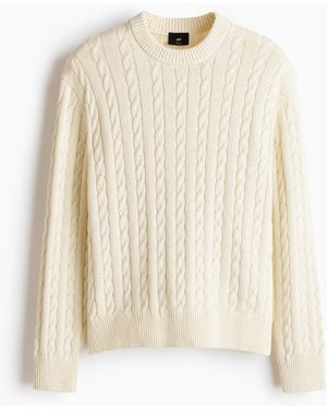H&M Zopfpullover in Regular Fit - Natur