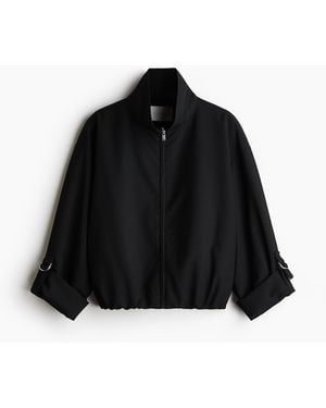 H&M Oversized Jacke mit Ballonsaum - Schwarz
