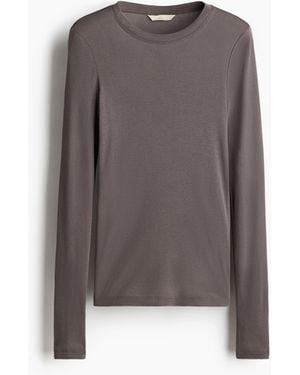 H&M Jerseyshirt aus Pima-Baumwolle - Braun