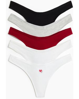 H&M 5er-Pack Baumwolltangas - Rot