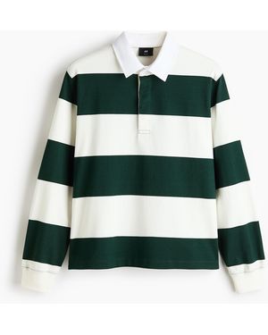 H&M Rugbyshirt aus Baumwolle in Regular Fit - Grün