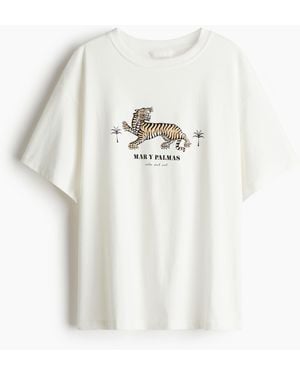 H&M Oversized T-Shirt - Weiß