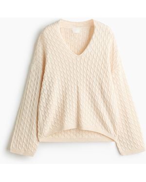 H&M Oversized cable-knit jumper - Natur