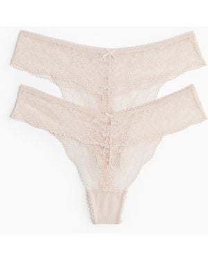 H&M 2er-Pack Tangas aus Spitze - Weiß