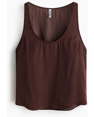 H&M Chiffontop mit U-Ausschnitt - Braun