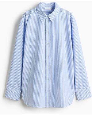 H&M Overhemdblouse Van Oxfordkatoen - Blauw