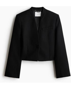 H&M Kurzblazer mit Gürteldetail - Schwarz