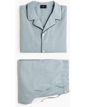 H&M Katoenen Pyjamajasje En -broek - Blauw