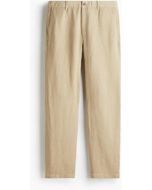 H&M Hose aus Leinenmix in Regular Fit - Natur