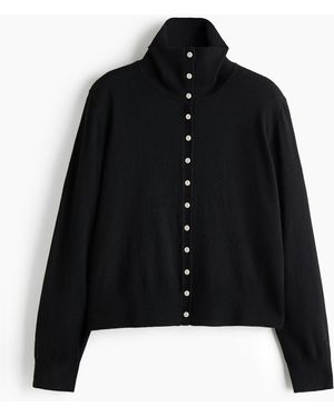 H&M Cardigan mit Turtleneck - Schwarz