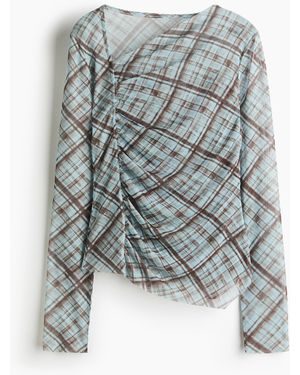 H&M Asymmetrische Top Van Mesh - Wit
