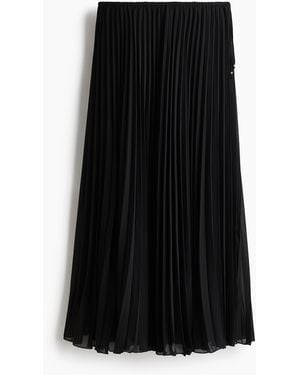 H&M Plisseejupe aus Chiffon - Schwarz
