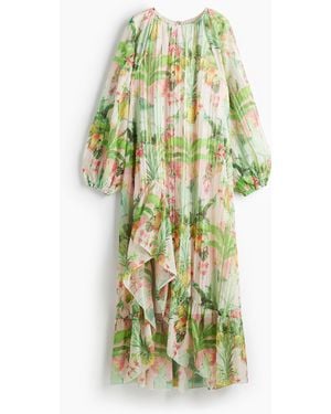H&M Plissiertes Maxikleid - Grün