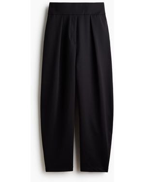 H&M Geplooide Broek Met Barrel-pijpen - Zwart