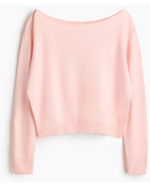 H&M Schulterfreier Pullover - Pink