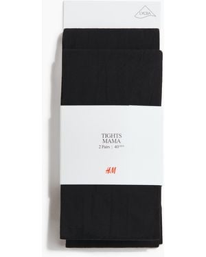H&M MAMA 2er-Pack Strumpfhosen mit Lycra in 40 Denier - Schwarz