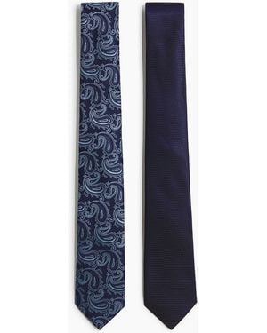 H&M 2er-Pack Krawatten - Blau
