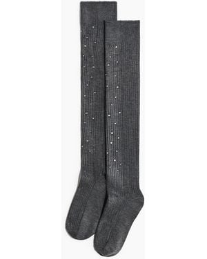 H&M Verzierte Kniestrümpfe - Grau