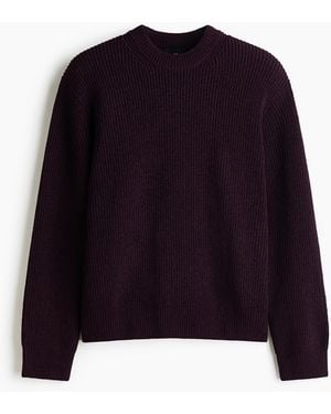 H&M Gerippter Pullover in Relaxed Fit - Blau