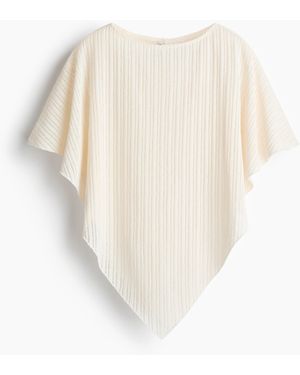 H&M Ribgebreide Poncho - Wit