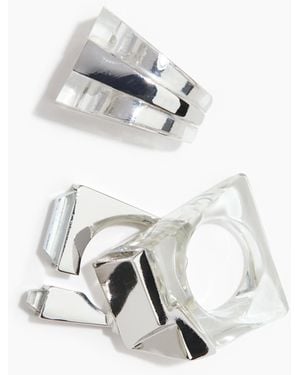 H&M 3er-Pack Statement-Ringe - Weiß