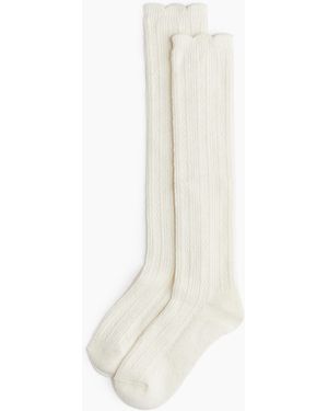H&M Lange Socken in Musterstrick - Weiß