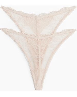 H&M 2er-Pack Tangas aus Spitze - Weiß