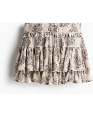 H&M Minirock mit Volants - Weiß