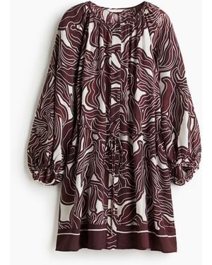 H&M Oversized Jurk Met Strikceintuur - Roze