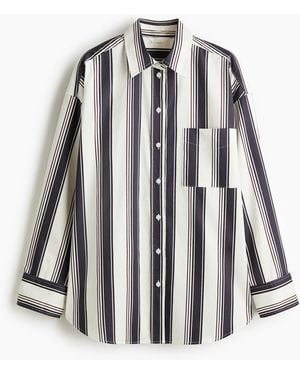 H&M Hemdbluse aus Popeline - Weiß