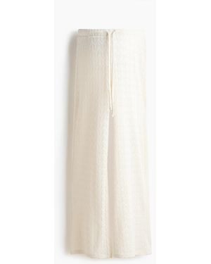 H&M MAMA Hose aus Pointellestrick mit Kordelzug - Weiß