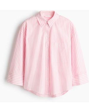 H&M Kurze Popelinebluse - Pink