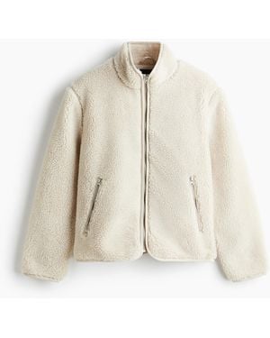 H&M Teddyfleece-Jacke in Regular Fit - Weiß