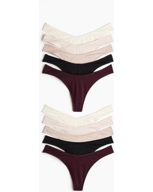 H&M 10er-Pack Baumwolltangas - Schwarz