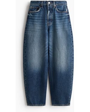 H&M Barrel High Waist Ankle Jeans - Blau
