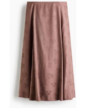 H&M A-Linien-Jupe aus Jacquardstoff - Braun