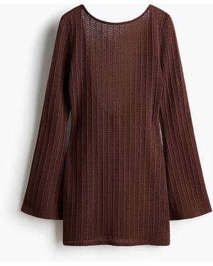 H&M Strandkleid mit U-Boot-Ausschnitt - Braun