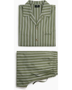 H&M Pyjamajasje En -broek Van Popeline - Groen