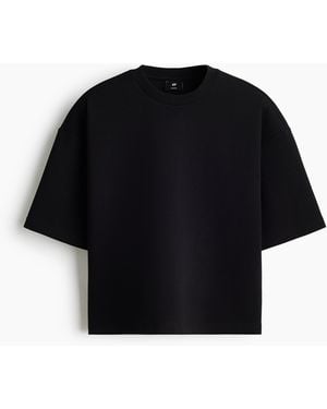 H&M Scuba-T-Shirt in Oversized Fit - Schwarz
