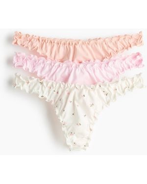 H&M 3er-Pack Tangas mit Overlockdetail - Pink